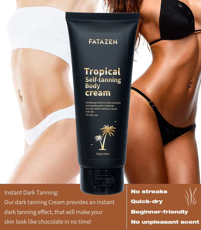 3Hrs Instant Dark Tanning Lotion Butter Body Care Sunscreen Suntan Oil Skincare OEM Self Tanner Sunless Tanning Cream For Body