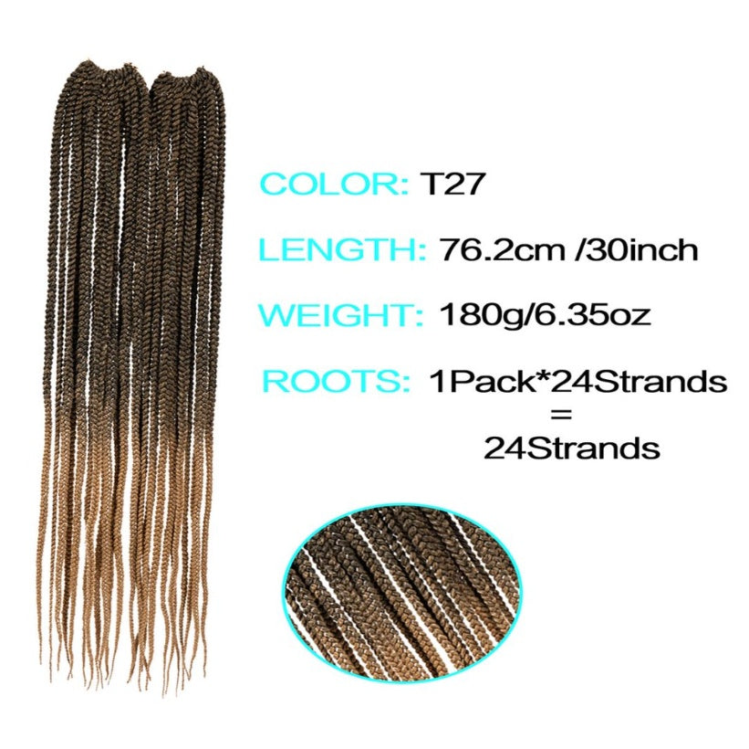 Box Braids Crochet Hair Medium Box  Braid Pre-Looped