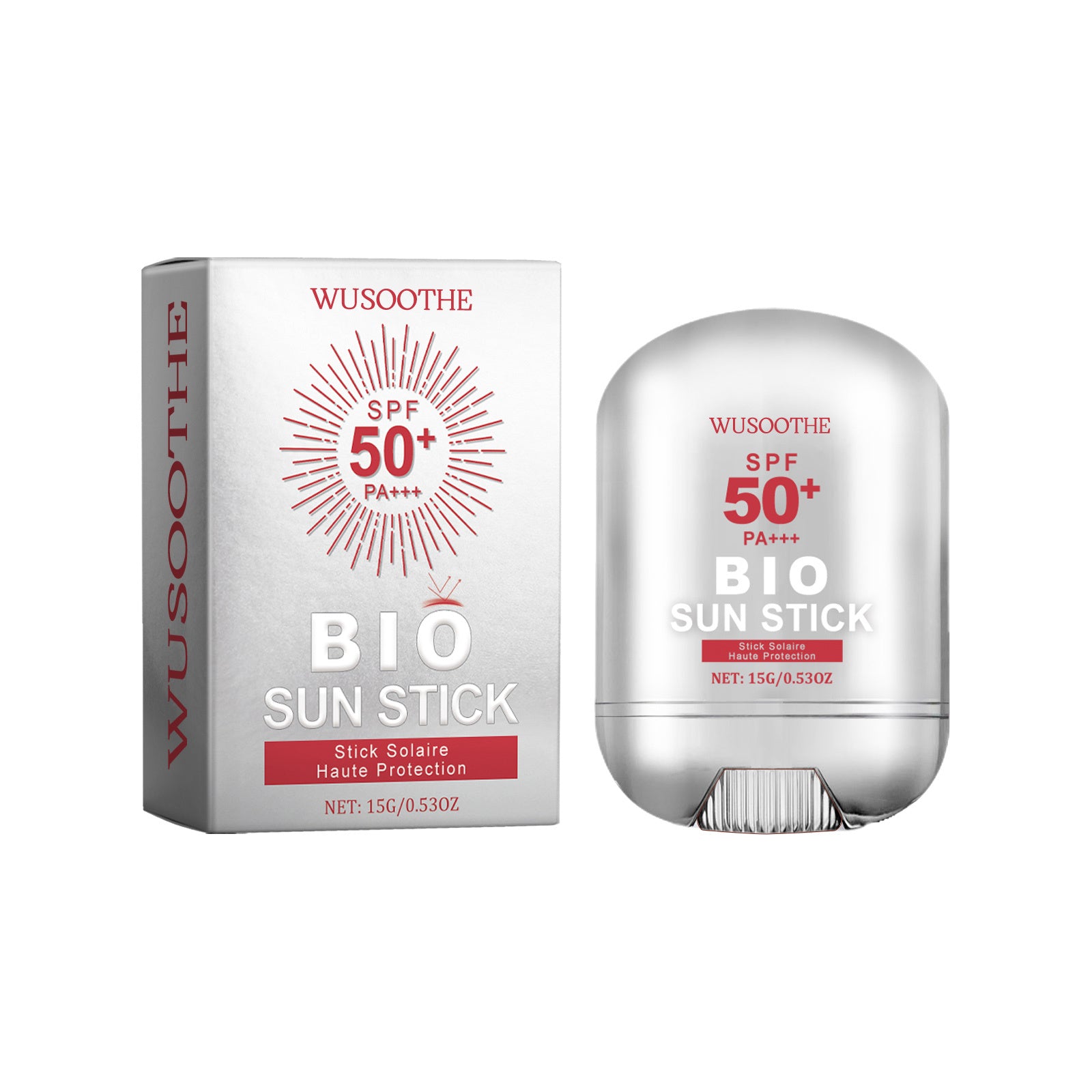 WUSOOTHE Bio Sun Stick 15g - Advanced Protection With Peptide Complex, Collagen And Hyaluronic Acid SPF50,PortableStrong UVProtection Sunscreen Stick