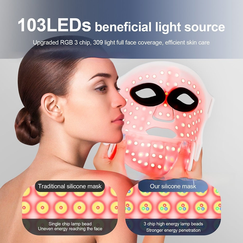 Silicone Facial Mask Rechargeable LED Photon Rejuvenation
