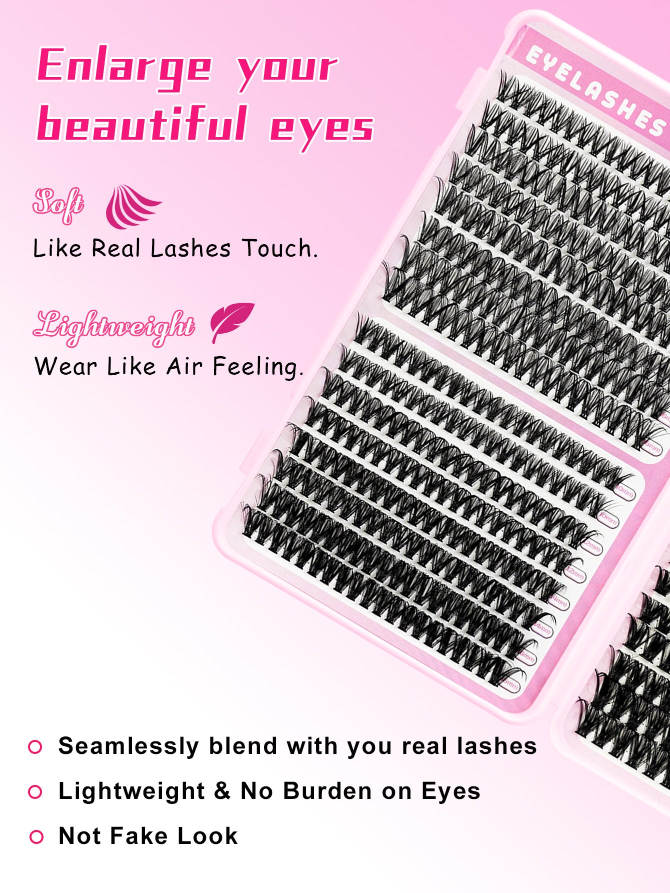 3D False Eyelashes, Multi-layered, Realistic, Soft And Comfortable, Natural Nude Makeup