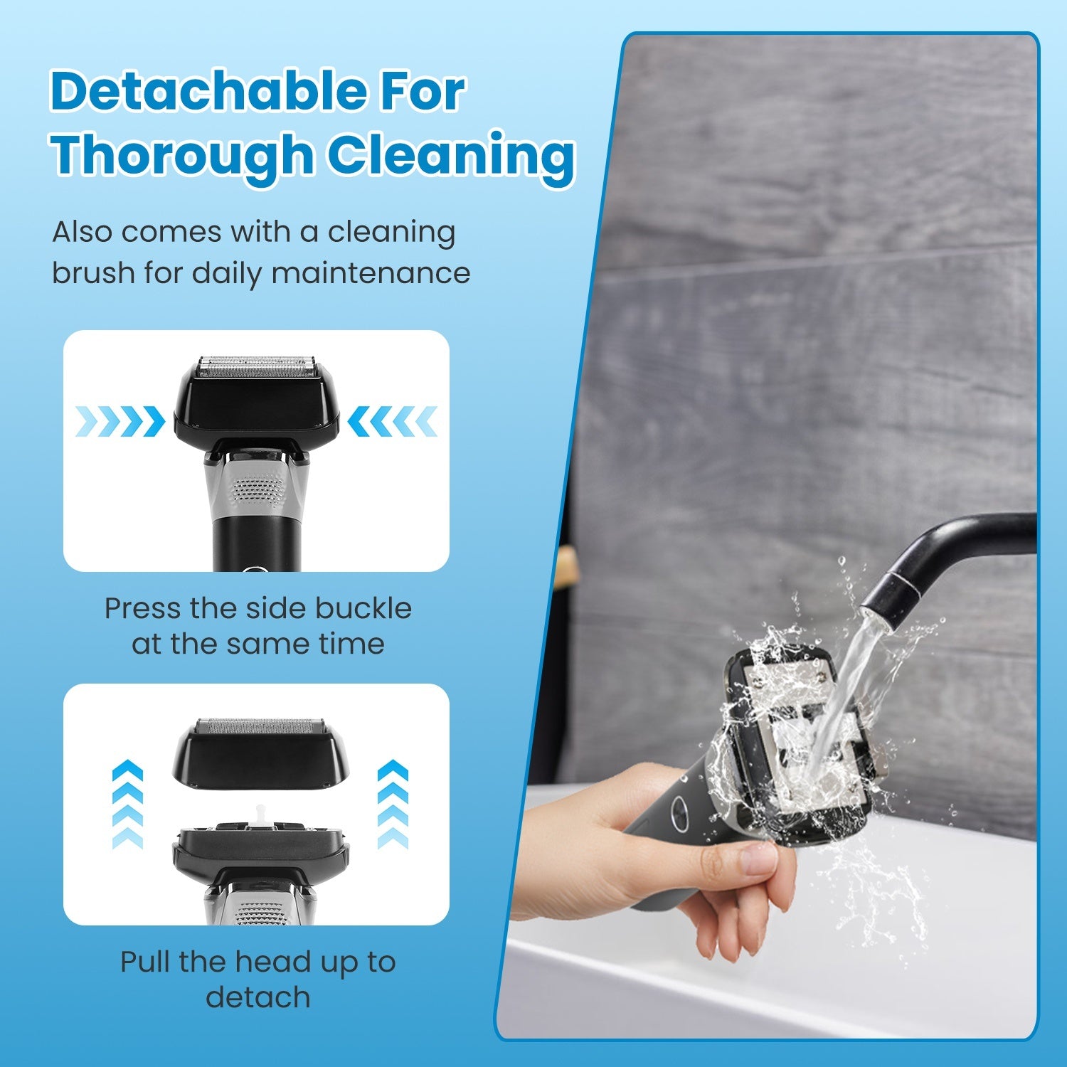 Electric Foil Face Shaver 5-Blade Electric Razor For Men Wet & Dry Jawline Beard Trimmer Precision Sideburn Shavers IPX6 Waterproof With LED Display Cleaning Brushes