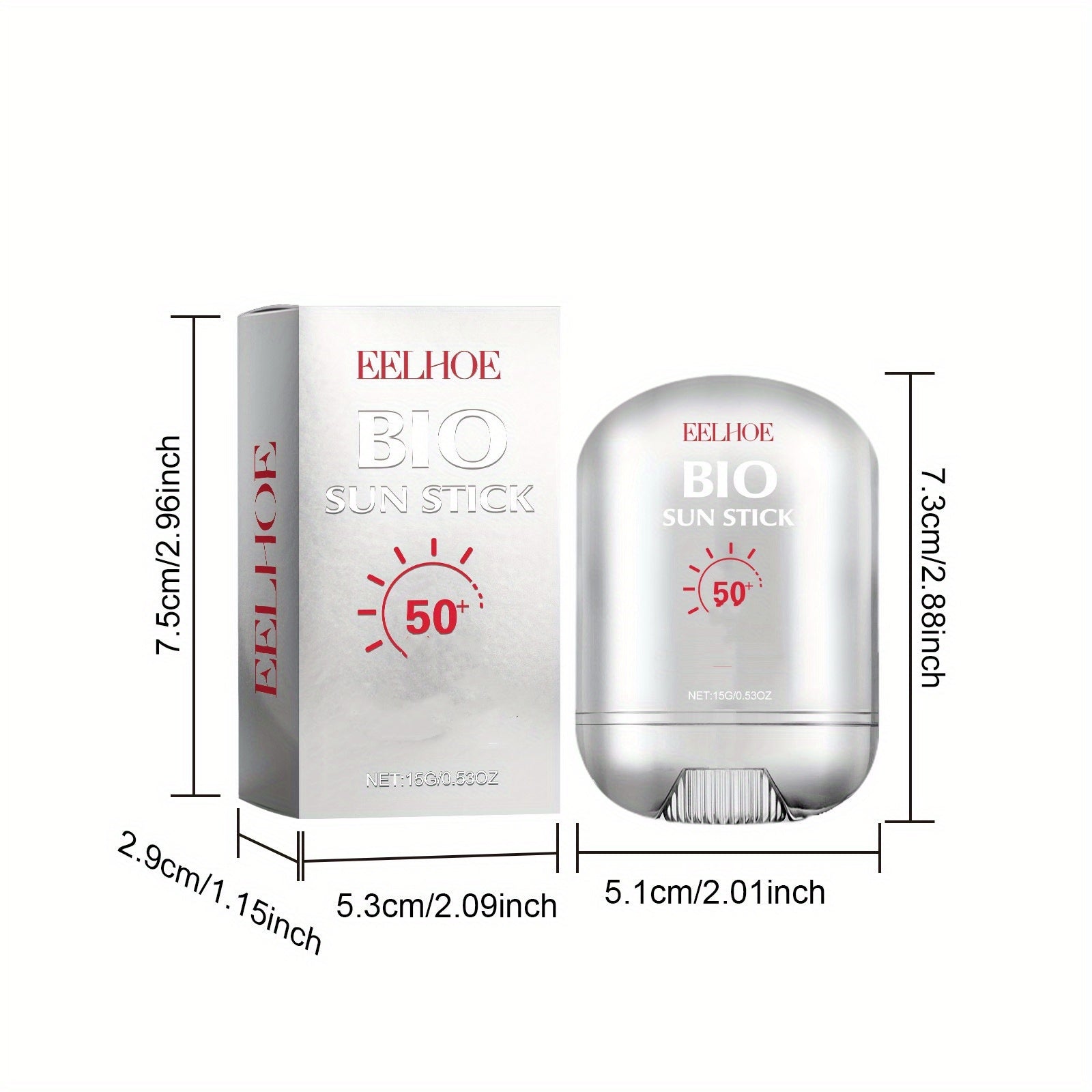 2pcs Bio Sun Stick - Facial Sunscreen - Hydrating & Soothing Moisturizer For All Skin Types - Waterproof Portable Uvioresistant, With Nicotinamide And Vitamin C -15g