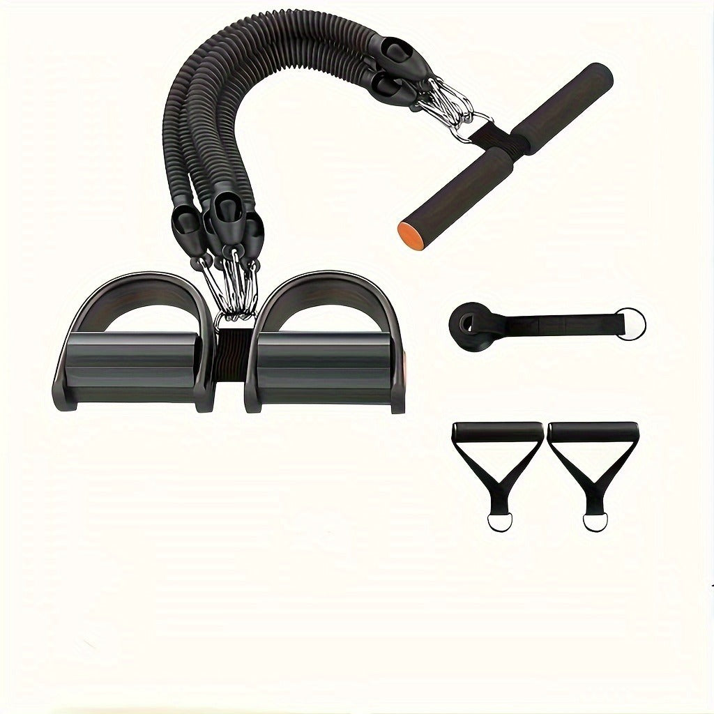 A Set Of Adjustable Resistance Tension Bands With Foot Pedals And Handles, High Resistance Level, Anti Fall, Suitable For Fitness Training, Body Stretching, And Abdominal Muscle Exercises