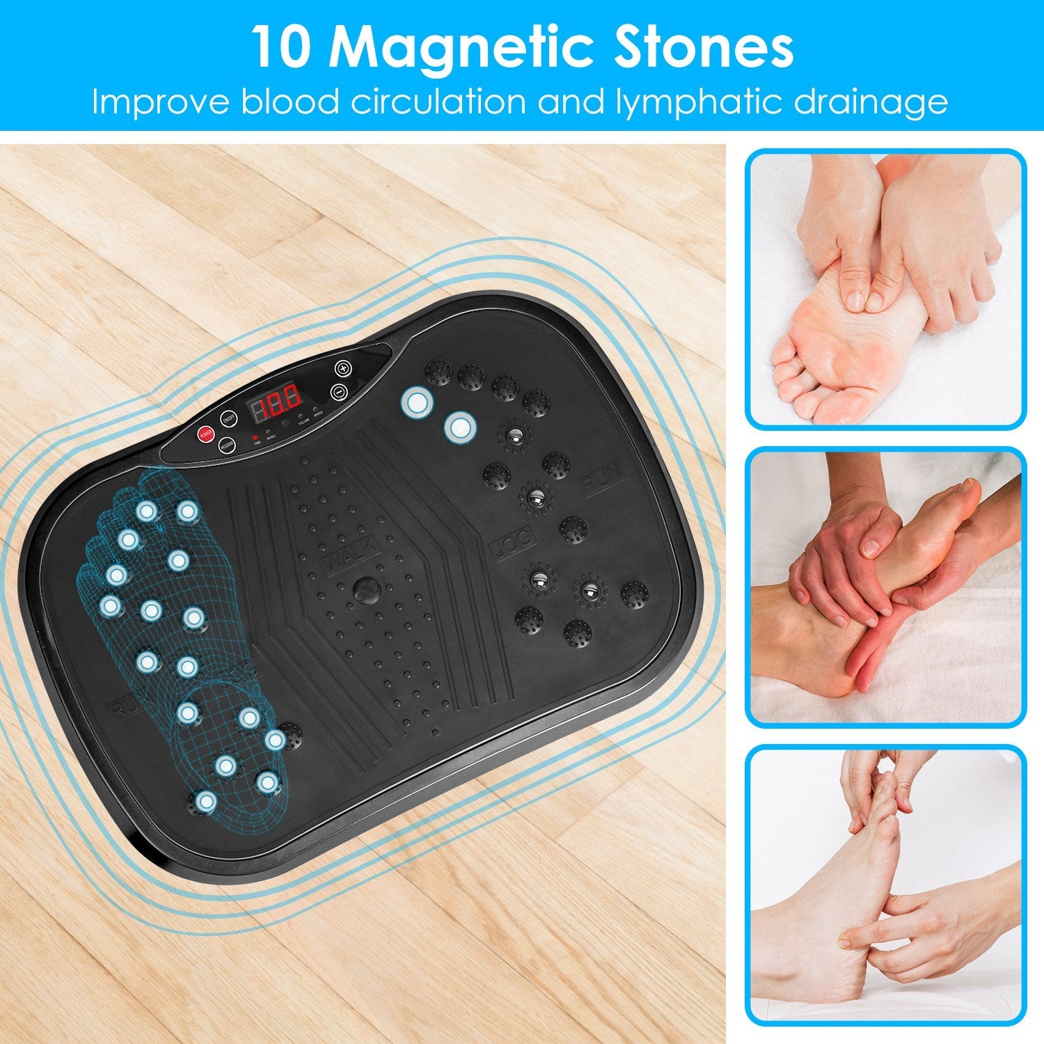 1Pc Vibration Exercise Machine Vibrating Plate Platform Whole Body Fitness Vibration Workout Equipment With 120 Speeds 1-20Mins Timer Resistant Bands Remote Control 330LBS Max Load