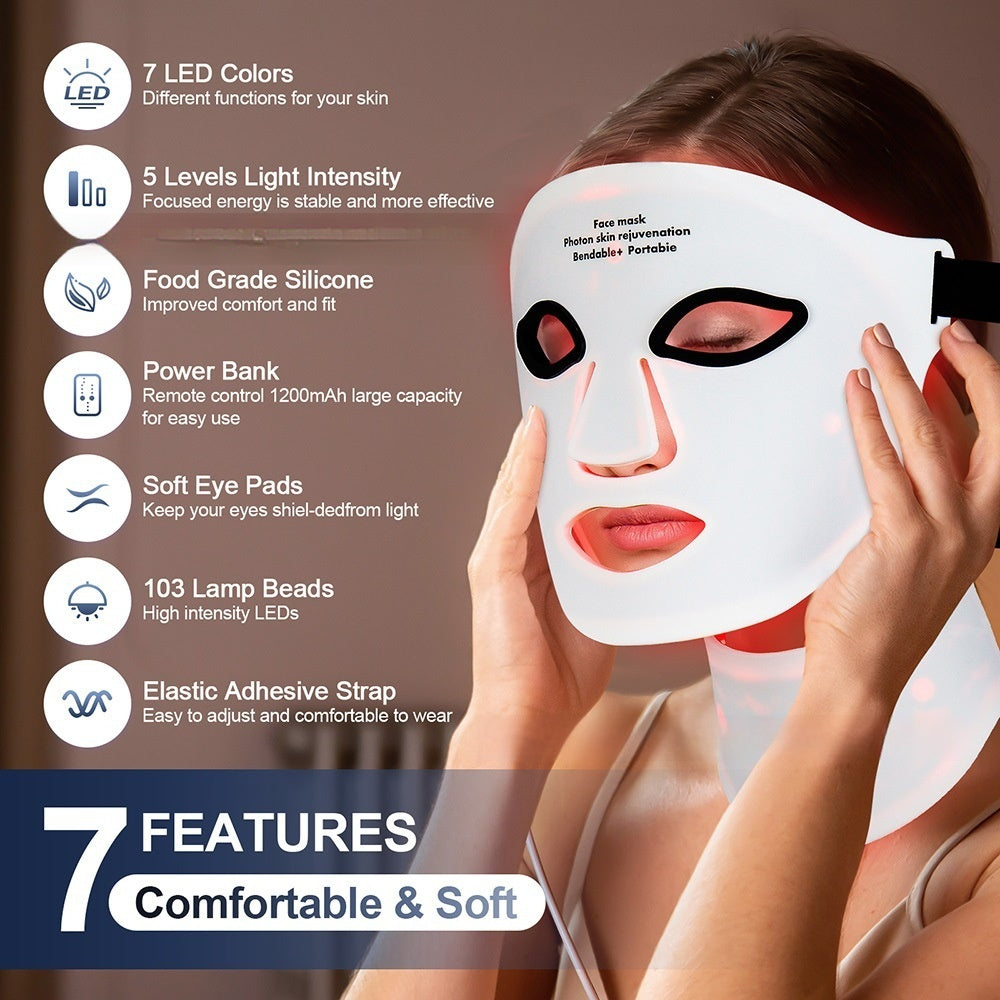 Silicone Facial Mask Rechargeable LED Photon Rejuvenation