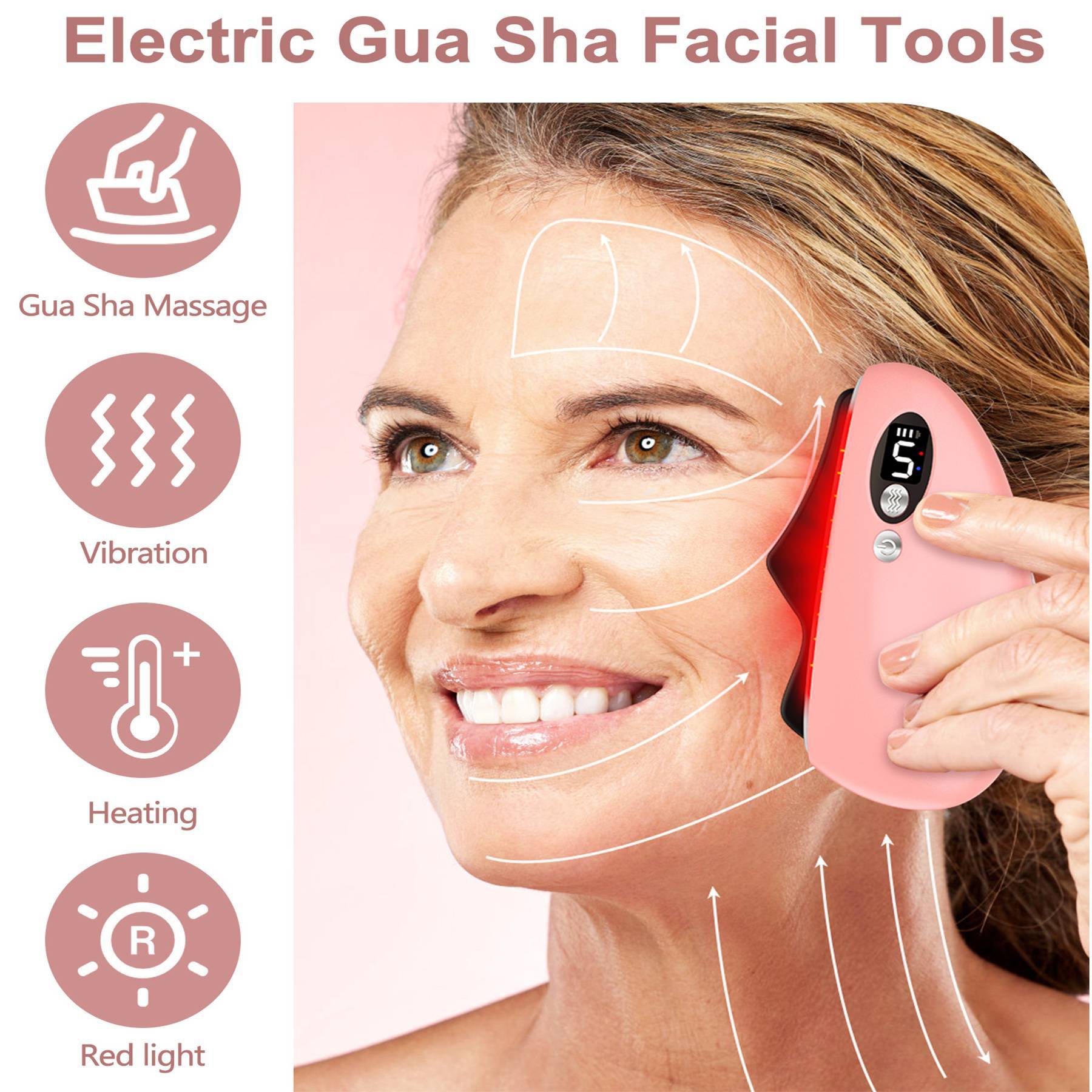 Gua Sha Facial Tool, Electric Black Obsidian Guasha Tool Massage Gua Sha Stone